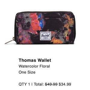 Herschel Thomas Wallet - Watercolor print, NWT